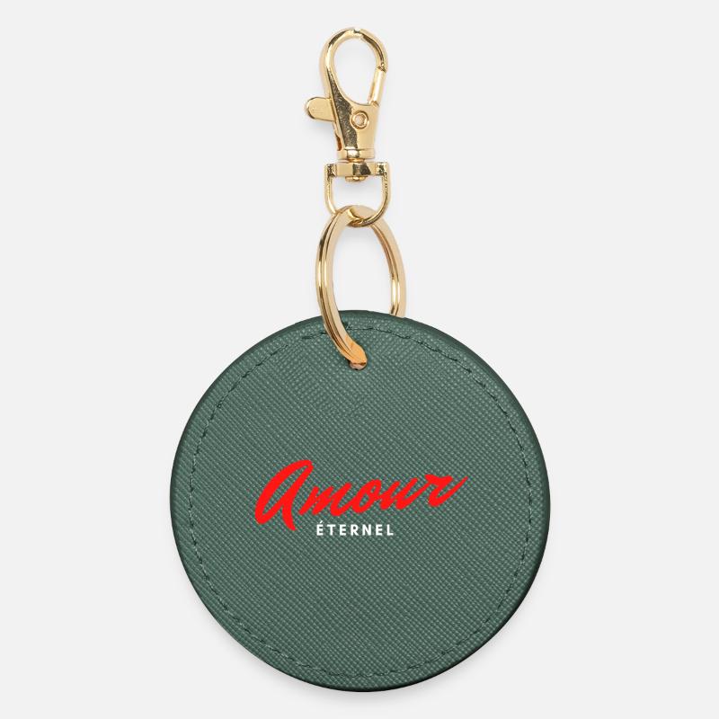 Amour éternel, cadeau de saint Valentin - Porte-clés rond - vert sapin