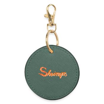 two shrimps or shrimps as funny typography - Round Keyring - evergreen - Front