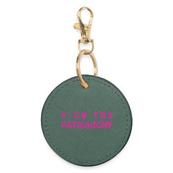 Fuck The Patriarchy - feminist design queer - Round Keyring - evergreen - Front