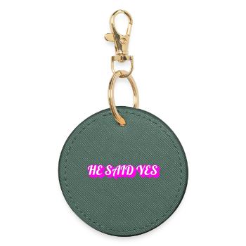 He Said Yes – Gay Groom Bachelor Party & Engagemen - Porte-clés rond - vert sapin - Devant
