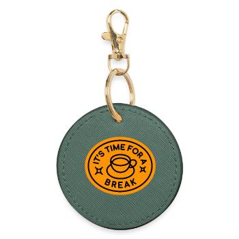 Tasse de citation relaxante - Porte-clés rond - vert sapin - Devant
