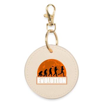 Running Evolution Running Girl Marathon Runner - Runder Schlüsselanhänger - Auster - Vorne