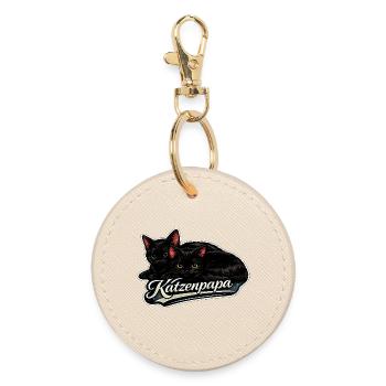 Perfect for cat daddies ́s - Round Keyring - oyster - Front