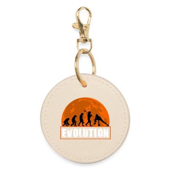 Entwicklung des Woman Gym Fitness Bodybuilding - Runder Schlüsselanhänger - Auster - Vorne