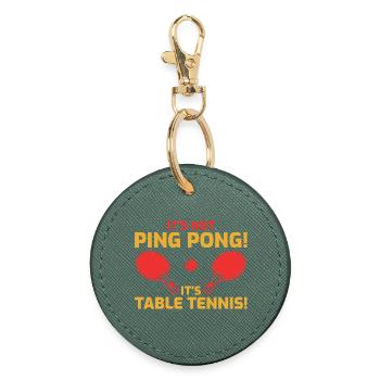 Funny Table Tennis Joke - Round Keyring - evergreen - Front