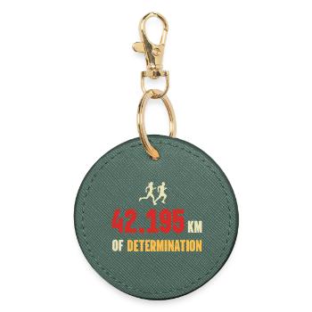 Marathon - 42.195 km of Determination - Round Keyring - evergreen - Front