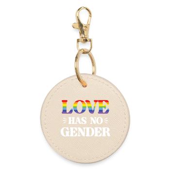 LGBT Pride Month - Love Has No Gender - Round Keyring - oyster - Front