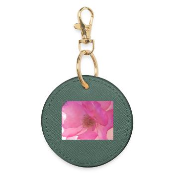 Sanfte Rosenblüte in Pink - Runder Schlüsselanhänger - Fichte - Vorne