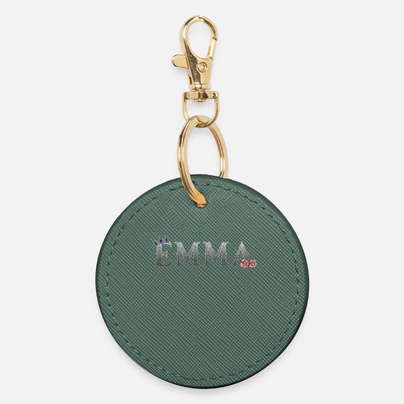 Emma Royale Rose - Round Keyring - evergreen