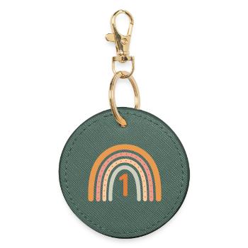 First Birthday Rainbow - Round Keyring - evergreen - Front