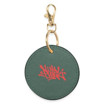 Graffiti Spray Abstrait Tag Rouge - Porte-clés rond - vert sapin - Devant