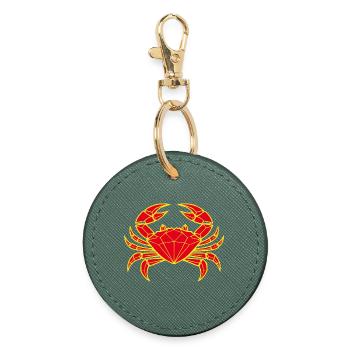 Cancer – Protection et force - Porte-clés rond - vert sapin - Devant