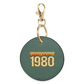 Retro 1980's First Edition - Round Keyring - evergreen - Front