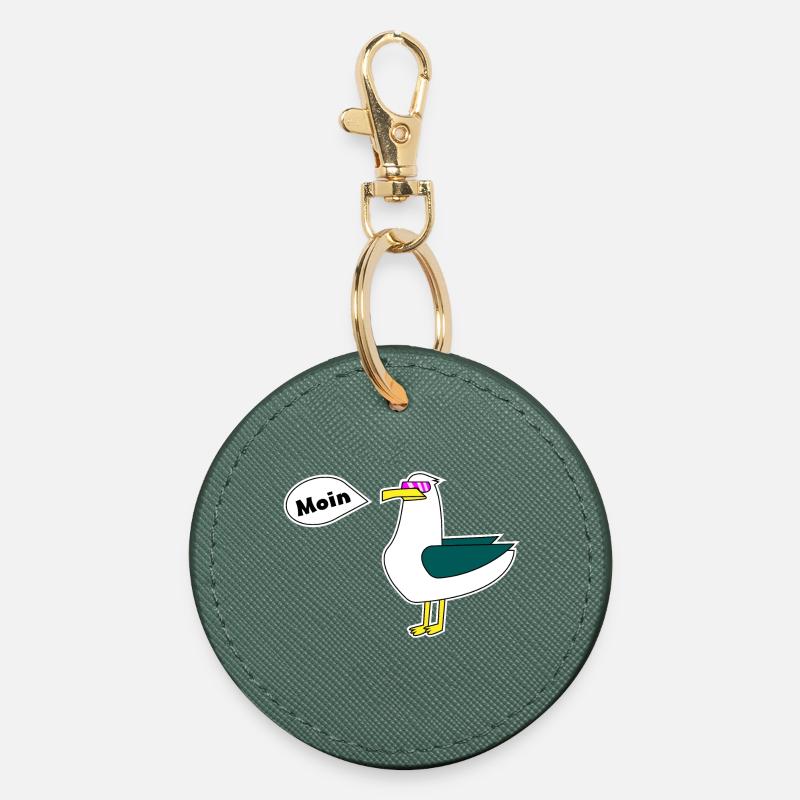 Mouette Moin - Porte-clés rond - vert sapin