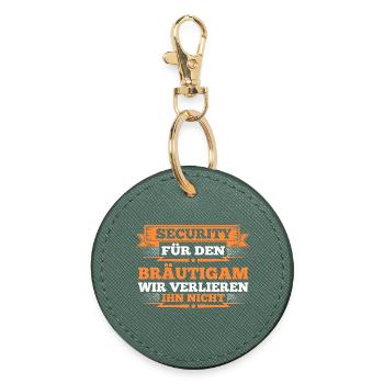 JGA Team Bräutigam Junggesellenabschied - Runder Schlüsselanhänger - Fichte - Vorne