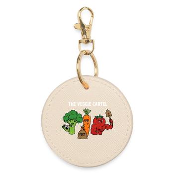 The Veggie Cartel Vegetable Mafia Garden - Round Keyring - oyster - Front
