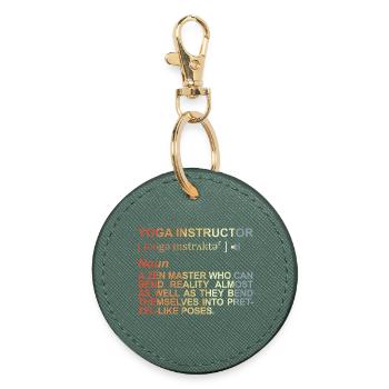 Yoga Teacher Term - Round Keyring - evergreen - Front