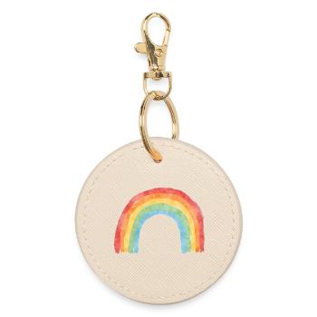 Regenbogen - Runder Schlüsselanhänger - Auster - Vorne