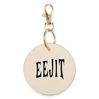EEJIT – Irish Slang Design - Round Keyring - oyster - Front