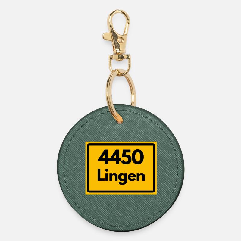OLD POSTCODE POSTCODE RETRO 4450 LINGEN - Round Keyring - evergreen