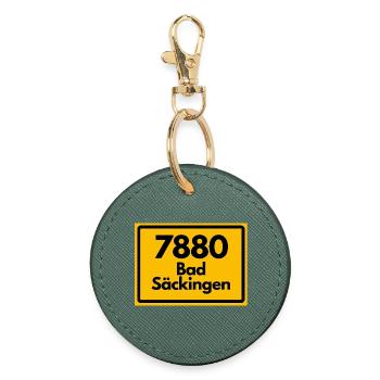 ALTE POSTLEITZAHL PLZ RETRO 7880 BAD SÄCKINGEN - Runder Schlüsselanhänger - Fichte - Vorne