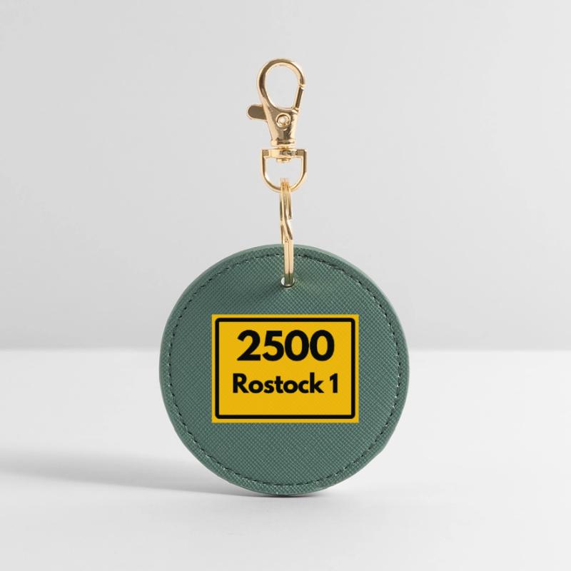 OLD POSTCODE POSTCODE RETRO 2500 ROSTOCK 1 HEIMAT Round Keyring