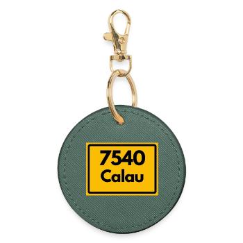 ALTE POSTLEITZAHL PLZ RETRO 7540 CALAU - Runder Schlüsselanhänger - Fichte - Vorne