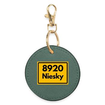 8920 02906 NIESKY SACHSEN 8920  ALTE POSTLEITZAHL  - Runder Schlüsselanhänger - Fichte - Vorne