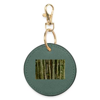 Forest Lines Camouflage Pattern - Round Keyring - evergreen - Front