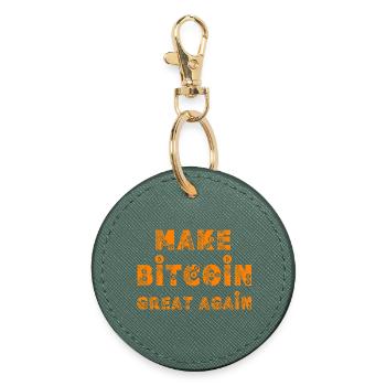 Rendez le bitcoin à nouveau grand - Porte-clés rond - vert sapin - Devant