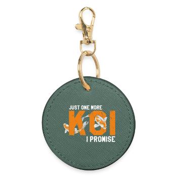 Just One More Koi I Promise Funny Pond Addict - Round Keyring - evergreen - Front