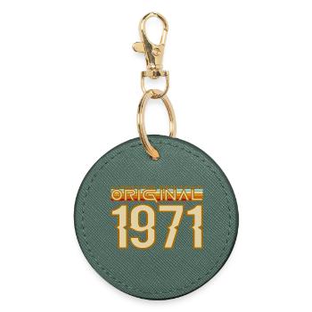 Original 1971 Typographie Rétro - Porte-clés rond - vert sapin - Devant