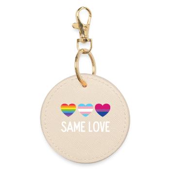 Pride Month LGBTQ - Gleiche Liebe - Runder Schlüsselanhänger - Auster - Vorne