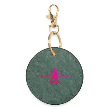 Simply floorball timeless design - Round Keyring - evergreen - Front