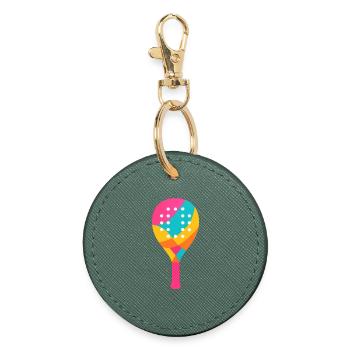 Raquette de Padel - Padeliste - Porte-clés rond - vert sapin - Devant