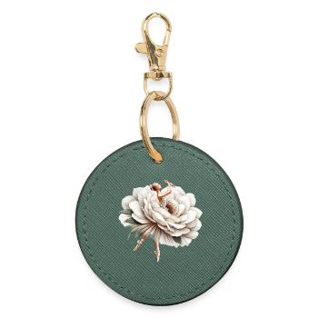 Danseuse de ballet avec tutu - Porte-clés rond - vert sapin - Devant
