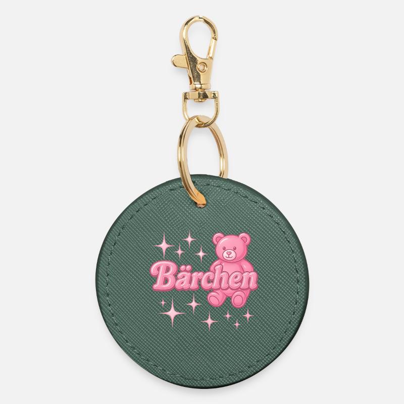 Bear / Y2K Nickname Statement Design - Round Keyring - evergreen