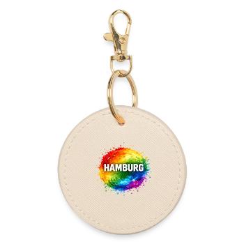 Hamburg in rainbow colors - Runder Schlüsselanhänger - Auster - Vorne