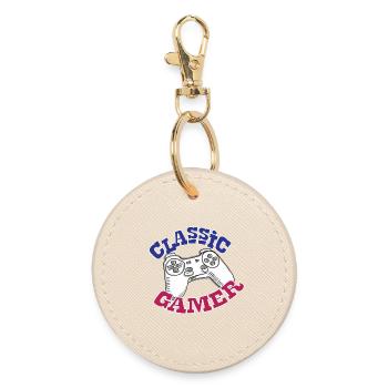 Game gambling game console gift - Round Keyring - oyster - Front