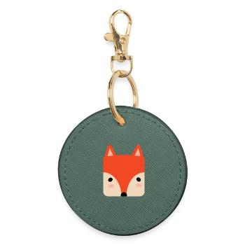 Fuchs - Runder Schlüsselanhänger - Fichte - Vorne