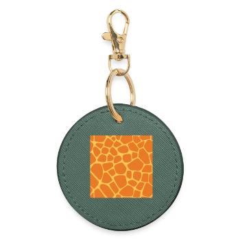 Giraffe Pattern - Round Keyring - evergreen - Front
