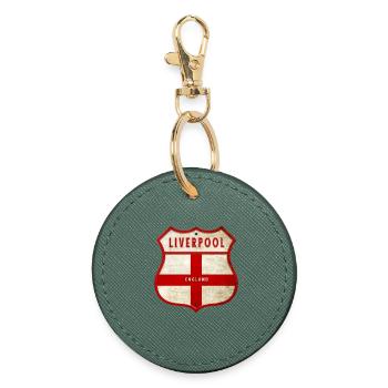 Liverpool England Wappen - Runder Schlüsselanhänger - Fichte - Vorne