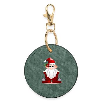 Noël GRANDPA - BOULE PETANQUE BOCCIA - Porte-clés rond - vert sapin - Devant