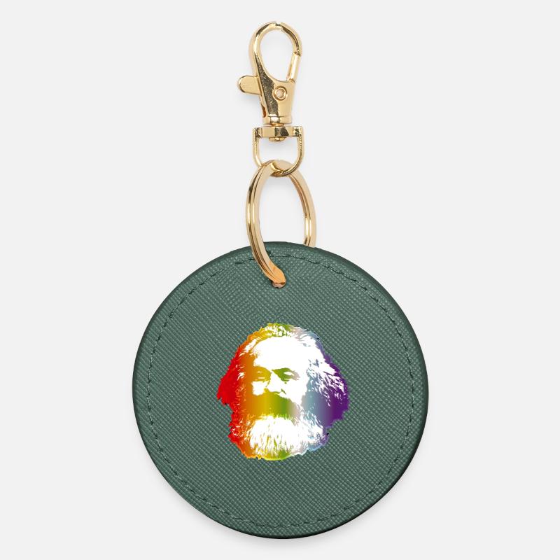 Rainbow Marx - Round Keyring - evergreen