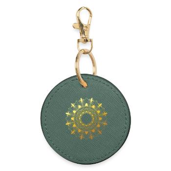 Golden Mandala - Round Keyring - evergreen - Front