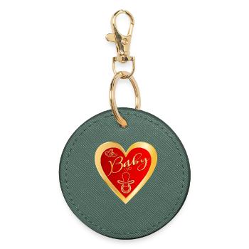BABY PREGNANCY NOTIFICATION BABY PACIFIER - Round Keyring - evergreen - Front