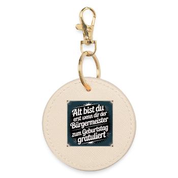 You are only old - funny birthday saying - Round Keyring - oyster - Front