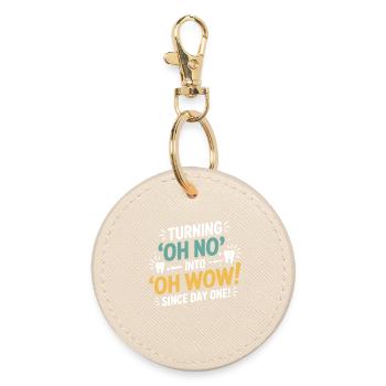 Dental Lab Microscope Work  - Round Keyring - oyster - Front