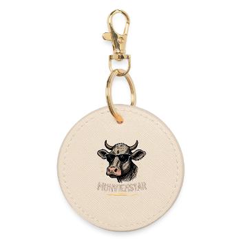 Muhviehstar – Jeu de mots drôle avec une vache - Porte-clés rond - huître - Devant