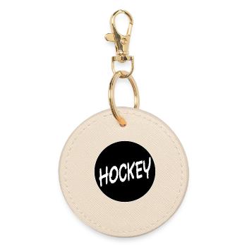 Eishockeyspieler - Runder Schlüsselanhänger - Auster - Vorne